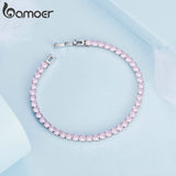 14K Plated Silver Zircon Chain Bracelet Women Cubic CZ Wedding Party Jewelry