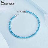 14K Plated Silver Zircon Chain Bracelet Women Cubic CZ Wedding Party Jewelry