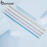 14K Plated Silver Zircon Chain Bracelet Women Cubic CZ Wedding Party Jewelry