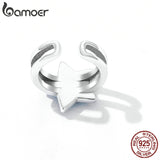 Bamoer 925 Silver Turquoise Star Ear Cuff Women Silver Ears Fine Jewelry