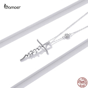 925 Silver Cross Pendant Necklace for Women Religious Belief Jewelry