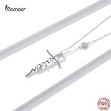 925 Silver Cross Pendant Necklace for Women Religious Belief Jewelry