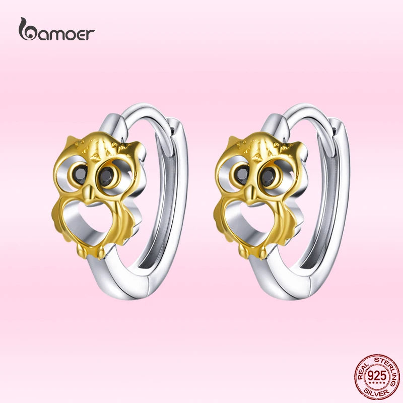 Owl Earrings 925 Sterling Silver Plated Jewelry GAE505