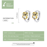 Owl Earrings 925 Sterling Silver Plated Jewelry GAE505
