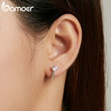 925 Silver Pink Love Earrings Romantic Jewelry Gift