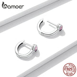 925 Silver Pink Love Earrings Romantic Jewelry Gift