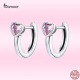925 Silver Pink Love Earrings Romantic Jewelry Gift