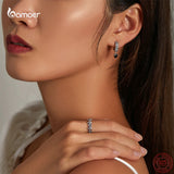 Halloween Dark Night Rose Earrings 925 Sterling Silver CZ Heart