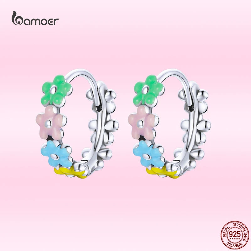 Sweet Flowers Earrings for Girl 925 Sterling Silver Jewelry Gift