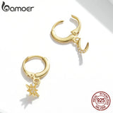 Golden Star&Moon Earrings 925 Silver Gold-Plated Party Jewelry