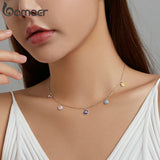 Summer Multicolor Guardian Necklace 925 Silver Romantic Jewelry