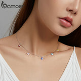 Summer Multicolor Guardian Necklace 925 Silver Romantic Jewelry