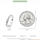 925 Sterling Silver Twisted Ring for Women Rose Plated Fine Wedding Jewelry