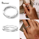 925 Sterling Silver Twisted Ring for Women Rose Plated Fine Wedding Jewelry