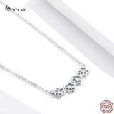925 Silver Cutout Imprint Necklace for Women - Stylish Pet Imprint Pendant