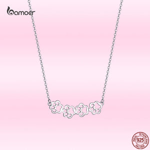 925 Silver Cutout Imprint Necklace for Women - Stylish Pet Imprint Pendant