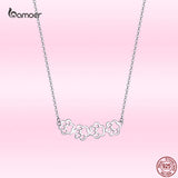925 Silver Cutout Imprint Necklace for Women - Stylish Pet Imprint Pendant