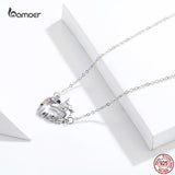 925 Silver Heart Necklace for Women Romantic Animal Pendant