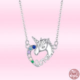 925 Silver Heart Necklace for Women Romantic Animal Pendant