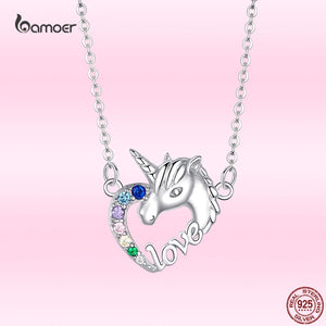 925 Silver Heart Necklace for Women Romantic Animal Pendant