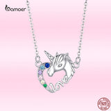 925 Silver Heart Necklace for Women Romantic Animal Pendant