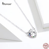 925 Silver Heart Necklace for Women Romantic Animal Pendant
