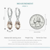 925 Sterling Drip Ear Buckle Brown Gemstone Earring