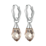 925 Sterling Drip Ear Buckle Brown Gemstone Earring