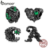 925 Sterling Dark Rose Letter A Pendant for Bracelet & Bangle