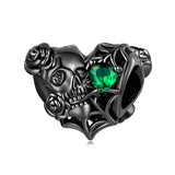 925 Sterling Dark Rose Letter A Pendant for Bracelet & Bangle