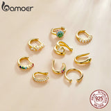 925 Silver Rainbow Spanish Ear Clip Zircon Punk Jewelry