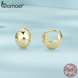 925 Silver Buckle Earrings Mirror Polishing Gift for Women SCE1119
