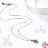 925 Silver Guardian of Fatima Pendant Necklace - Adjustable 17.7??