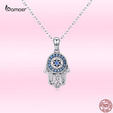 925 Silver Guardian of Fatima Pendant Necklace - Adjustable 17.7??