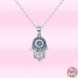 925 Silver Guardian of Fatima Pendant Necklace - Adjustable 17.7??
