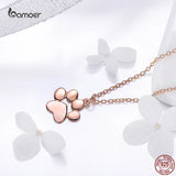 925 Silver Cat Imprint Pendant Necklace for Women S925 Jewelry