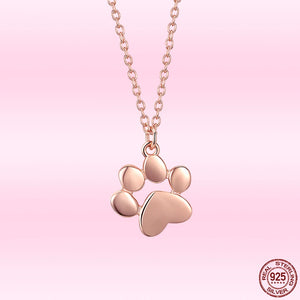 925 Silver Cat Imprint Pendant Necklace for Women S925 Jewelry