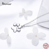 925 Silver Cat Imprint Pendant Necklace for Women S925 Jewelry