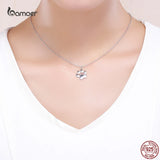 925 Silver Cat Imprint Pendant Necklace for Women S925 Jewelry
