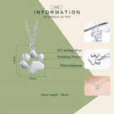 925 Silver Cat Imprint Pendant Necklace for Women S925 Jewelry