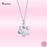 925 Silver Cat Imprint Pendant Necklace for Women S925 Jewelry