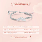 925 Silver Angel Demon Lovers Bracelet Anniversary Gift BSB105