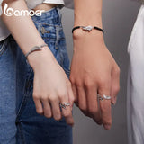 925 Silver Angel & Demon Wing Opening Ring Lover Adjustable Ring Women Couple