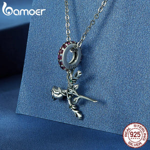 925 Silver Rose Hanging Bead Pendant for Women