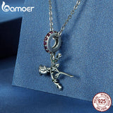 925 Silver Rose Hanging Bead Pendant for Women