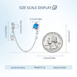 925 Silver Astronaut Safety Chain for Women Bracelet Bangle DIY Jewelry