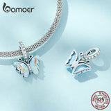925 Silver Aurora Butterfly Pendant Women DIY Bracelet Necklace Charms SCC2305
