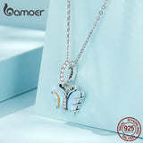 925 Silver Aurora Butterfly Pendant Women DIY Bracelet Necklace Charms SCC2305