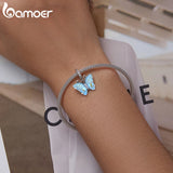 925 Silver Aurora Butterfly Pendant Women DIY Bracelet Necklace Charms SCC2305