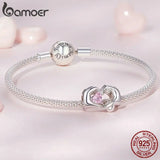 925 Silver Baby Footprint Heart Pendant for Bracelet Necklace